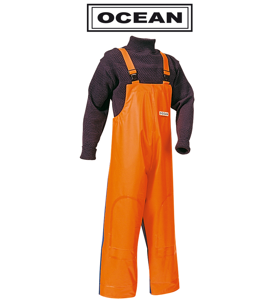 Ocean Crewman 540g/325g Bib & Brace PVC - Orange/Royal Blue